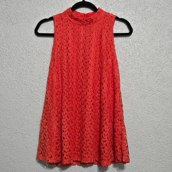 No Boundaries NWT Womens Sheer Lace Mock Neck Tank Size S Regency Romantic Soft - Picture 1 of 7